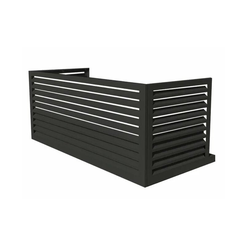 Cache alu anthracite lames persiennes H550xL1260xP650-800mm (option transformation xl en xxl) pour groupe extérieur Decoclim
