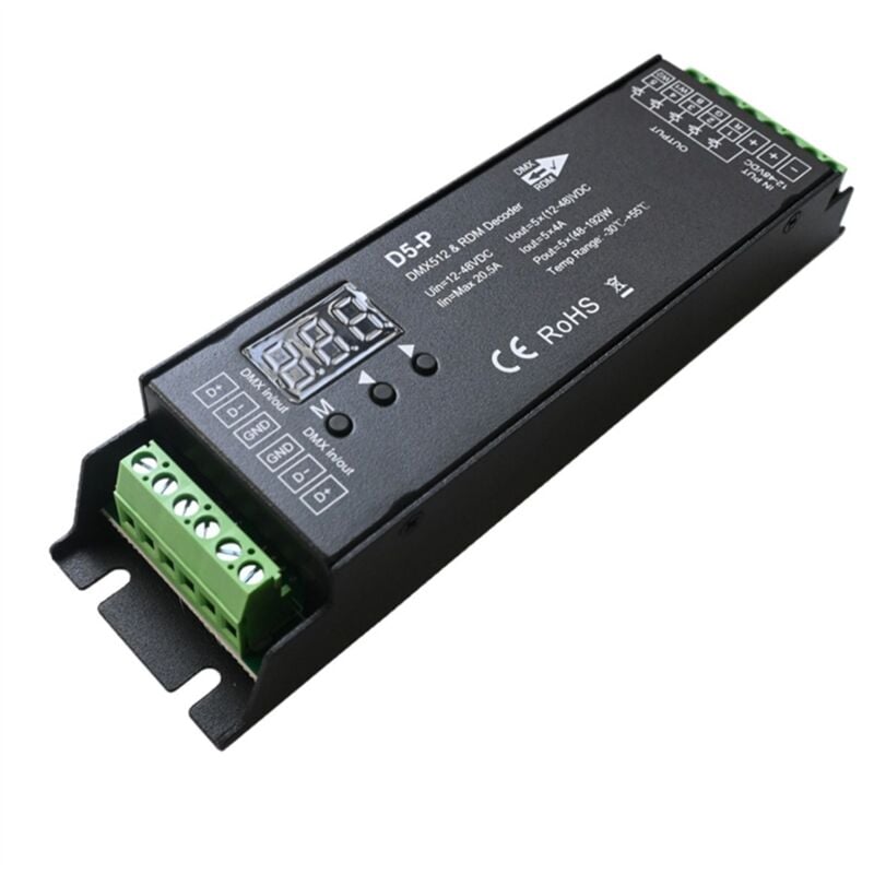 Image of Decoder a 5 canali con controller led con display digitale rdm