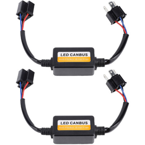 Décodeur CANbus H4 LED, 2 pièces, DC 9 à 16V, Plug and Play, résistance de phare Anti-scintillement