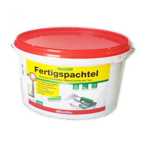 Decofill 8 kg Fertigspachtel FS5 stucco bianco pronto all'uso per interni altamente traspirante professionale