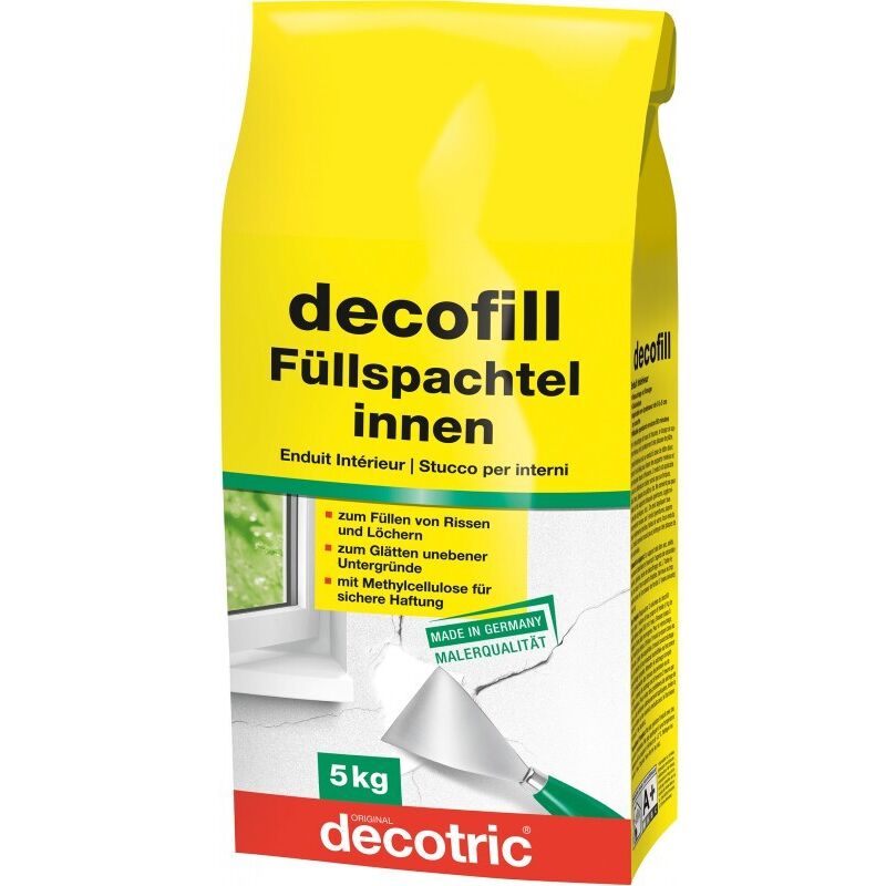 Decotric - Decofill Enduit de rebouchage et de lissage 5 kg,Tute
