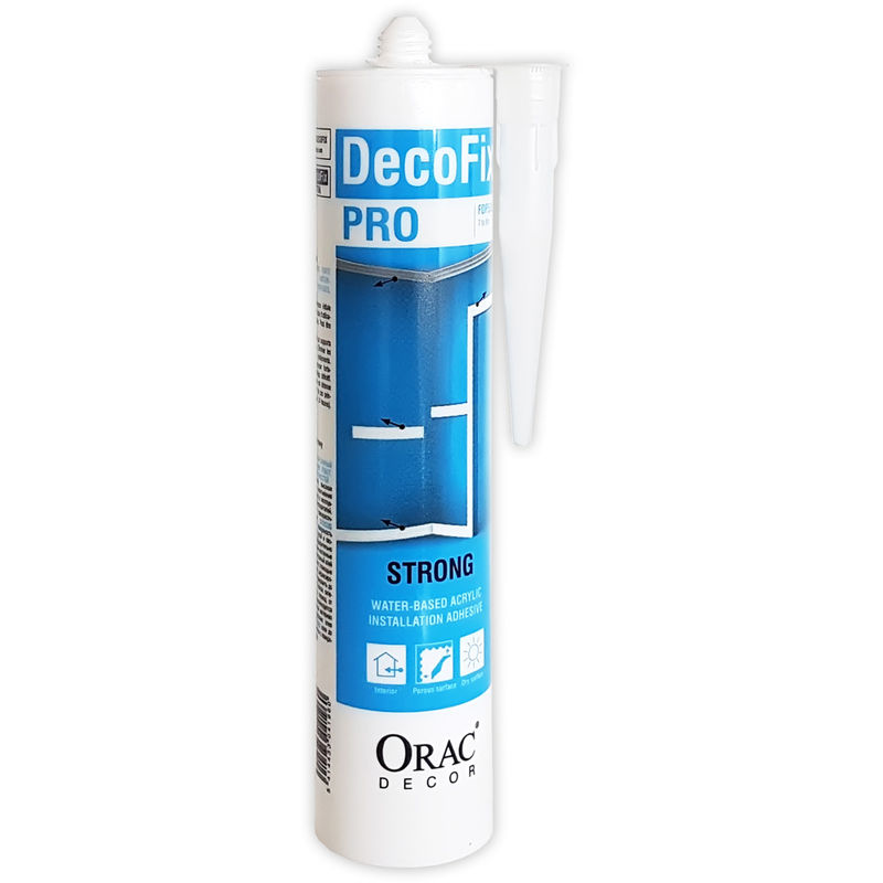 Orac - DecoFix Pro Acryl Colle d'installation Decor FDP500 Cartouche de 310 ml pour moulure corniche cimaise et panneau - blanc