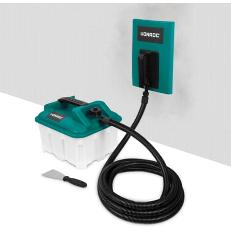 Décolleuse Papier Peint 2300 W VONROC - Réservoir 4,5L, Tuyau 4M, Spatule Papier Peint Pour Les Murs Inclus - Indicateur Niveau d'Eau, 2 Plaques  Vapeur - Decolle Facilement Papier Peint Mural