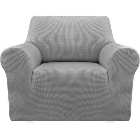 Deconovo Housse de Canapé 3 Places,Extensible Jacquard,avec Accoudoirs Housse de Canapé , Revêtement de Canapé Pour Salon Chambre 1 PCS,185x83x89 cm, Gris