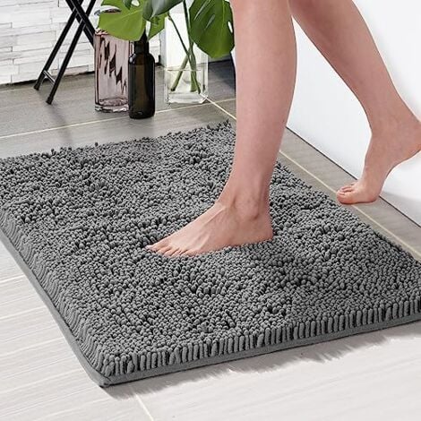 DECONOVO 70x120 cm, Grau,3cm Chenille-Flor