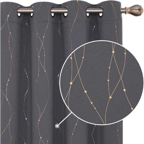 Deconovo Verdunklungsvorhang Gardine mit Ösen, 2er Set,140x180 cm(BreitexHöhe), Hellpink - Hellpink