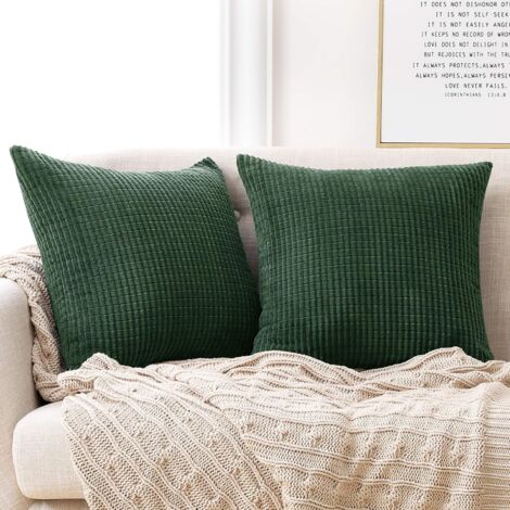 Deconovo Kissenbezug Kordsamt Zierkissenbezug Dekorativen Kissenhüllen Weiches Massiv Kissen für Sofa Couch Schlafzimmer, 2er Set