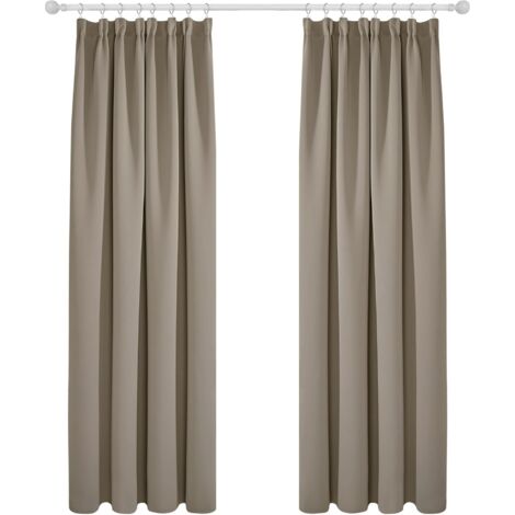Deconovo lot de 2 Rideaux Occultants, Salon avec Galon Fronceur Rideau Grande Largeur Isolant Thermique