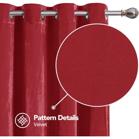 Deconovo Rideaux Occultants Thermique Isolant, Design Moderne à Oeillets, Rideaux pour Salon et Chambre