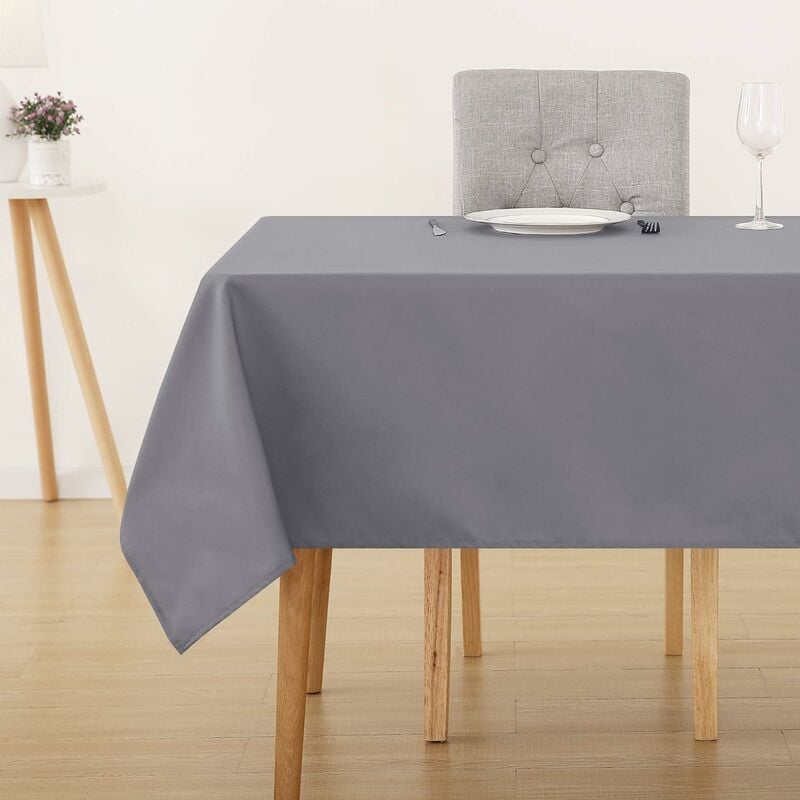 lot de 1 nappe de table rectangulaire imperméable, 137x200 cm, gris - gris - deconovo