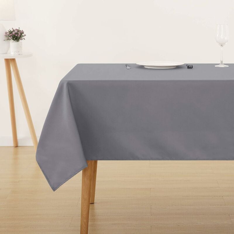 lot de 1 nappe de table rectangulaire imperméable, 150x240 cm, gris - gris - deconovo
