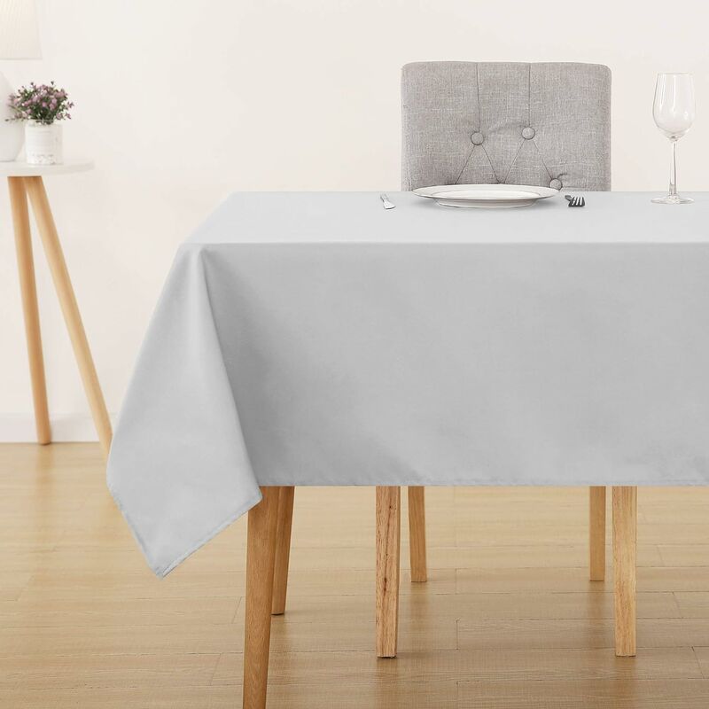 lot de 1 nappe de table rectangulaire imperméable, 130x220 cm, gris clair - gris clair - deconovo