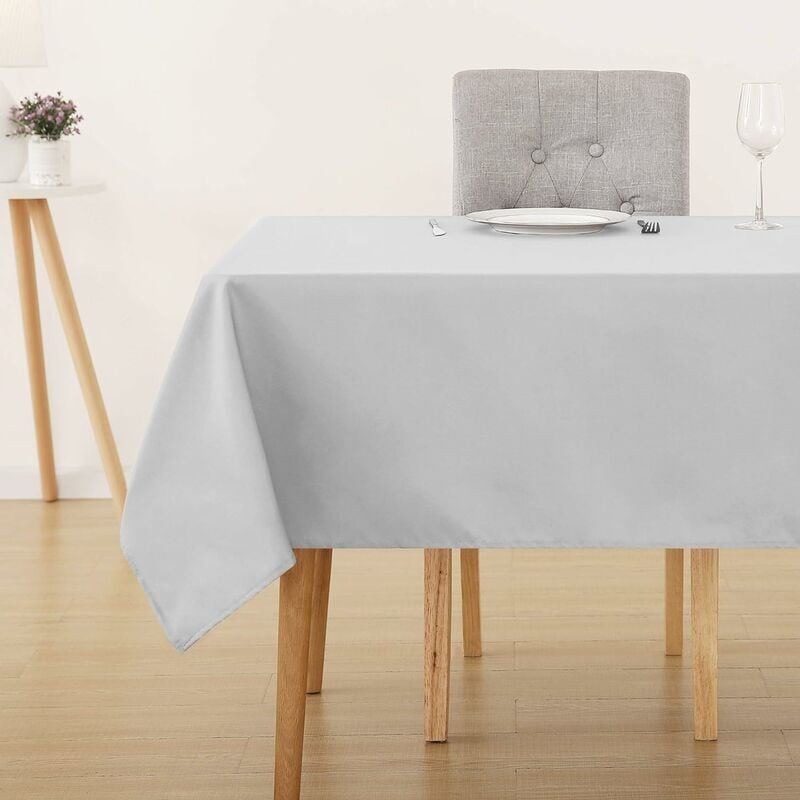 lot de 1 nappe de table rectangulaire imperméable, 137x274 cm, gris clair - gris clair - deconovo