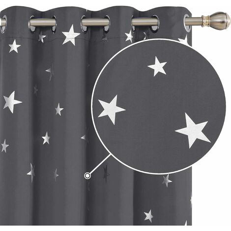 Deconovo Rideaux Occultants Thermique Isolant, Design Moderne à Oeillets, Rideaux pour Salon et Chambre