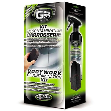 Décontaminant carrosserie voiture 500ml – Éponge gommante pour élimination des résidus – Rendu doux et lisse – Gs27