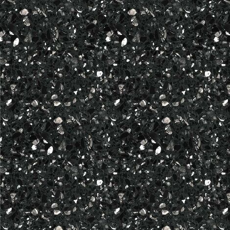 Decoon – Carrelage terrazzo noir 60 x 60 cm – Épaisseur 2 cm – Finition mate – Incrustations beige – Pour espaces intérieurs et extérieurs
