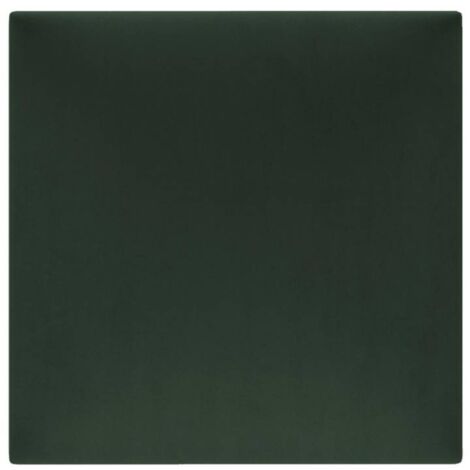 Decoon – Coussin mural velours vert sapin 30 x 30 cm – Épaisseur 3 cm – Revêtement hydrofuge pour entretien facile – Panneau décoratif mural