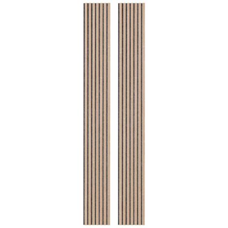 Decoon – Lot de 2 panneaux décoratifs muraux MDF 250 x 30 x 1,9 cm – Décor chêne et feutrine grise acoustique – Pose rapide et facile - BOIS 250 X