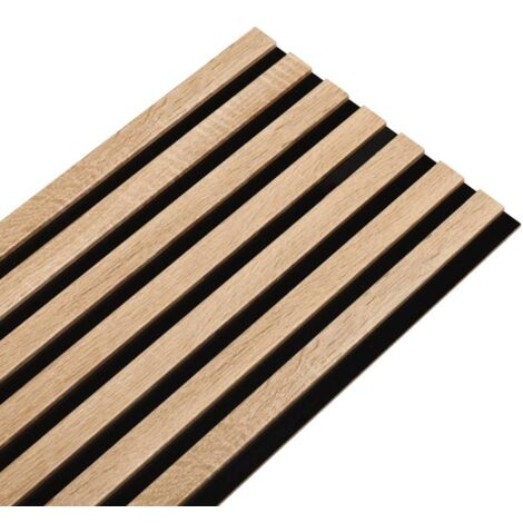 Decoon – Panneau décoratif mural en MDF décor chêne et noir – Dimensions 250 x 30 x 1,4 cm – Revêtement rigide pour intérieur - BOIS 250 X