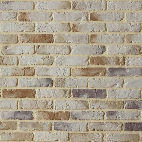 Decoon – Parement brique béton crème 0,68 m² – 36 pièces pour pose murale intérieure et extérieure – Esthétique claire et chaleureuse