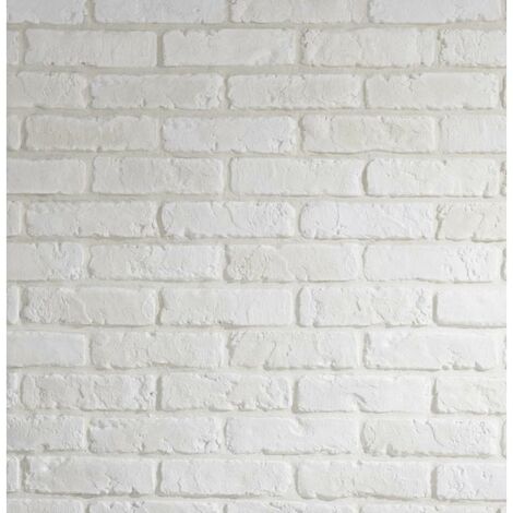 Decoon – Plaquette de parement brique blanche 0,68 m² – Moulages variés pour rendu naturel – Convient pour intérieur et extérieur