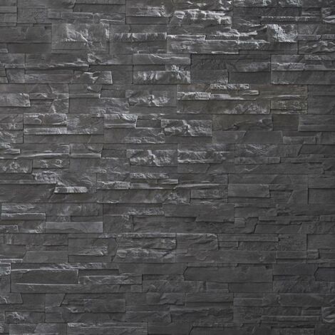 Decoon – Plaquette de parement imitation pierre béton graphite – Surface 0,52 m² – Pose sans joint pour rendu optimal – Intérieur/extérieur