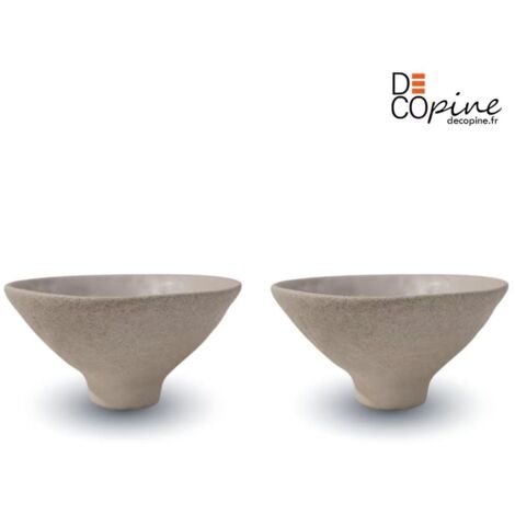 Decopine Lot de 2 bols en céramique faits main 12,5 x 6,5 cm – Style japonais – env. 260 ml