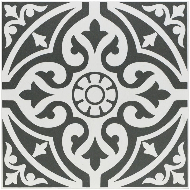 Decor Black 33cm x 33cm Porcelain Floor Tile - Black - Wholesale Domestic