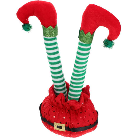 Décor de Jambe de Noël Élégant pour Table de Fêtes, Arbre de Noël, Maison - Idée Cadeau pour Famille et Amis