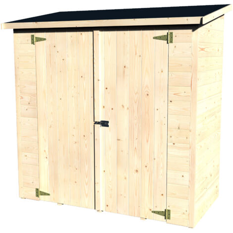 Décor Et Jardin – Abri de jardin bois ALBECOVE 167x80 cm – Surface utile 1,34 m² – Panneaux 12 mm pré-assemblés – Double porte pleine avec loquet