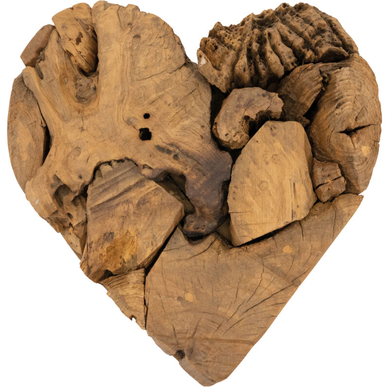 Décor mural Coeur en racine de teck