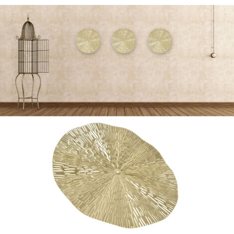 Décor mural en fer avec cercle doré irrégulier et texture délicate - 24.5cm