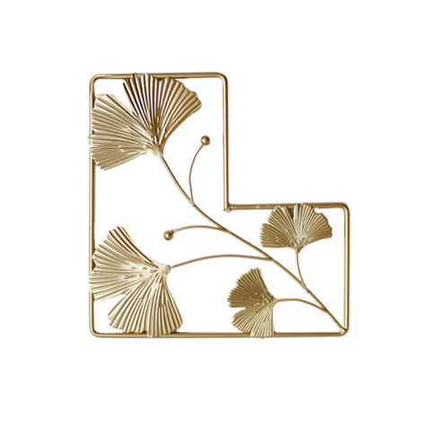 Décor mural en métal doré - décor de feuille doré style feuille d'érable, de tortue ou de Ginkgo en métal (7 styles) - 23x16cm, 23x20cm, 23x19.5cm, 23x23.5cm, 20x20cm, 34x18.5cm - décoration intérieur