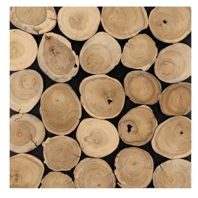 Décor mural en ronds de teck