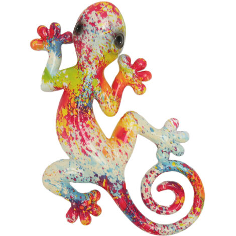 Décor mural lézard 3D peint main pour porte de réfrigérateur, clôture et porche - Art mural colorfast porte-bonheur LM9001A