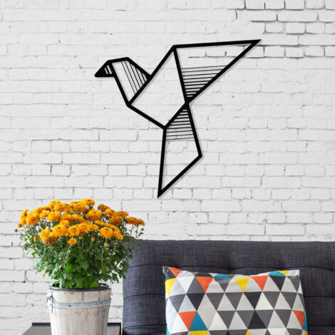 Décor mural moderne Fly en métal noir ornement décoratif pour la maison