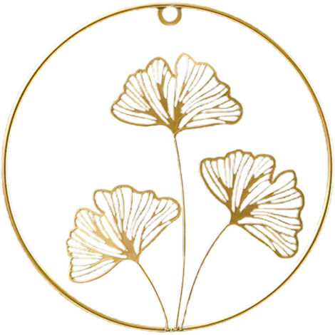 Décor mural mural métallique Décor mural en fer forgé doré - Multi feuilles (Ginkgo, Érable, Bambou) - Facile à installer avec accessoires inclus - Idéal pour toutes pièces - Cadeau parfait