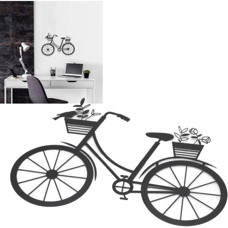 Décor mural vintage en métal - Cadre de vélo vintage (30x21 cm, fer, 125g) pour chambre, salon ou jardin