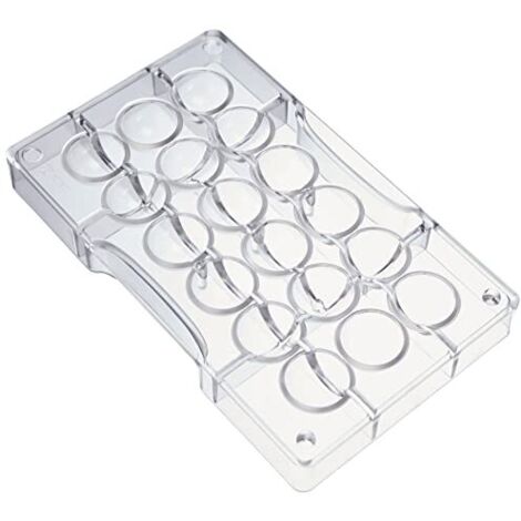 Decora, 0050089 Mezza Sfera Ø 25 x h 10 mm. Dim. cav. 200 X 120 X 22 mm, Stampi Professionali, in policarbonato, per realizzare cioccolatini 3D lucidi e perfetti. Modelli brevettati, ø 25 Mm