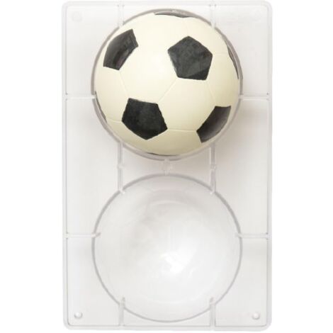 Decora 0050105 Stampo Professionale Cioccolatino Pallone Calcio, 2 Cavità, ø 120 x h 45 Mm, In Policarbonato, Ideale per Realizzare Cioccolatini Lucidi e Croccanti, Design Professionale, Made in Italy