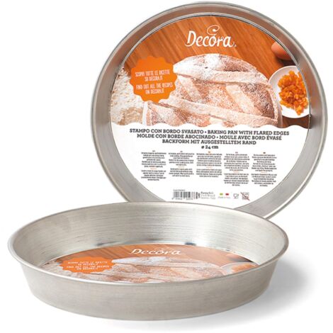 Decora, 0060824 Ruoto per Pastiera Ø 24 x 4 h cm, In Banda Stagnata, Distribuisce il Calore in Maniera Uniforme, Ideale per Cotture Lente, Made in Italy