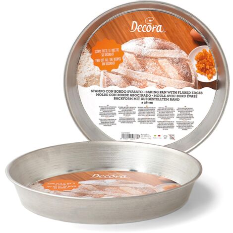 Decora 0060828 Ruoto per Pastiera ø 28 cm, Banda Stagnata, Placcato Stagno, Argento