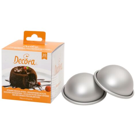 Decora 0062952 Cf 10 Stampi Mezza Sfera In Alluminio Anodizzato Ø 7 X H 3,5 Cm