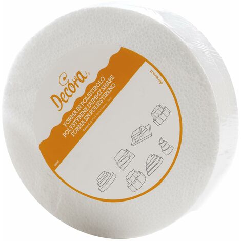 Decora 0173815 Basi tonde in polistirolo ideali per esercitazioni e per realizzare torte a piani dall'aspetto perfetto, Dim. Ø 30 X H 10 CM