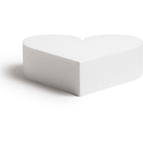 Decora 0174062 Basi a forma di cuore in polistirolo ideali per esercitazioni e per realizzare torte a piani dall'aspetto perfetto, Dim. 25 X H 7,5 CM