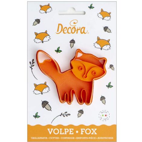 Decora 0255051 Tagliapasta Volpe, in Plastica, Perfetto per Creare Decorazioni in Pasta di Zucchero o di Gomma, Made in Italy, Design Originale. Confezione da 1 Pezzo, Arancio