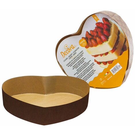 Decora 0320189 Stampo Cuore 20, 5 x 22, 5 x h 5 cm, Carta da Forno, Marrone, 5 unità
