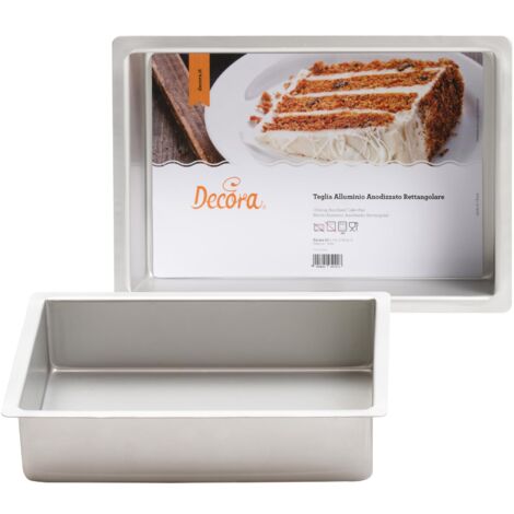 Decora, Argento, 0062647 Teglia Professionale Rettangolare, Alluminio Anodizzato, 30 x 40 x 7.5 cm, 30X40XH7,5CM