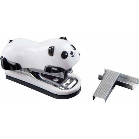 DECORA Cute Panda Mini Agrafeuse de bureau Agrafeuse pratique pour les cadeaux de Nol à la maison et au bureau avec des agrafes de 1000 pièces,HANBING