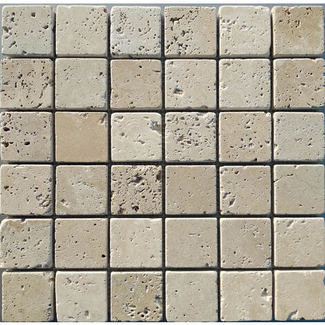 DECORA MOSAICOS Boite de carrelage mosaïque TRAVERTINO Beige 30x30 cm